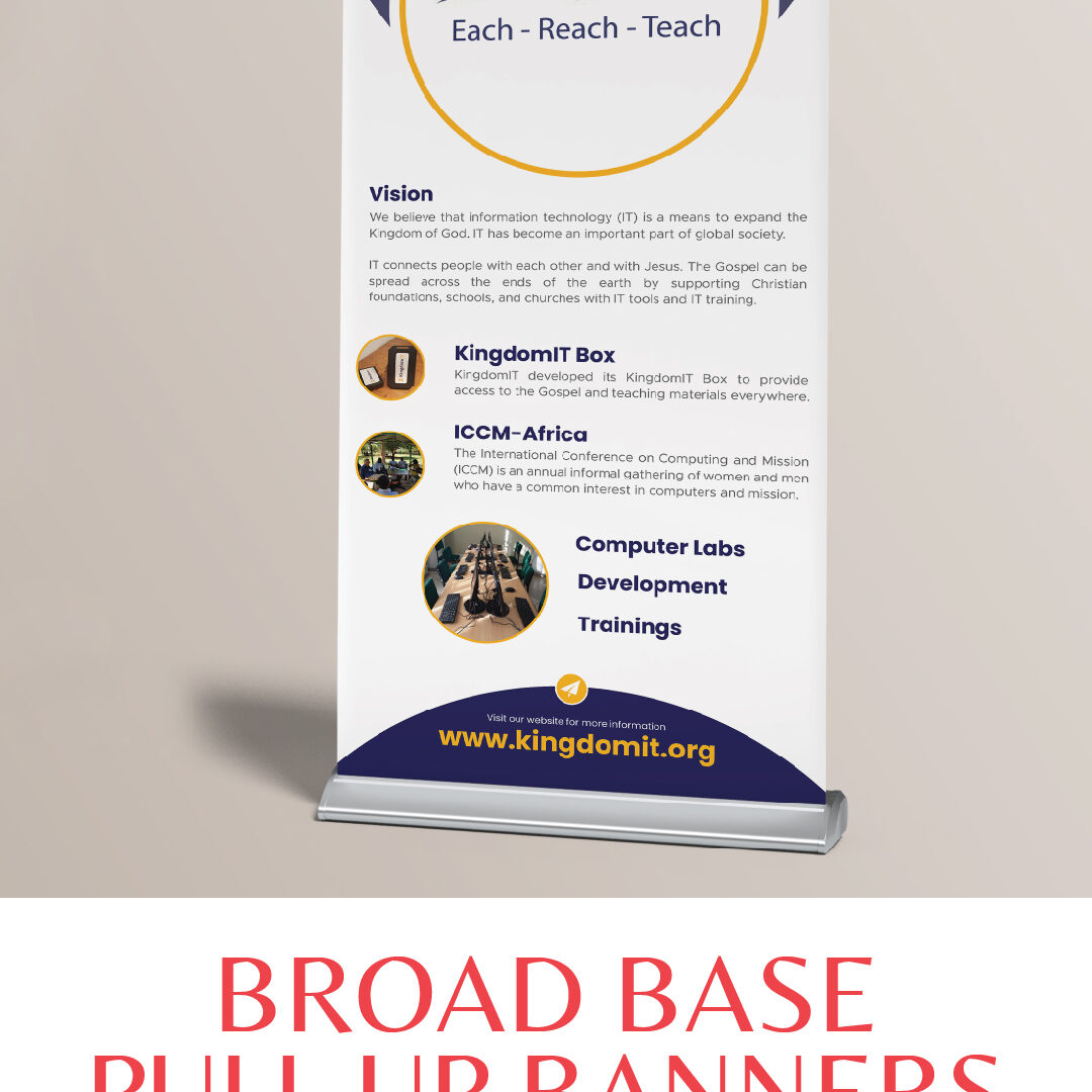 Broad base pull up banners
