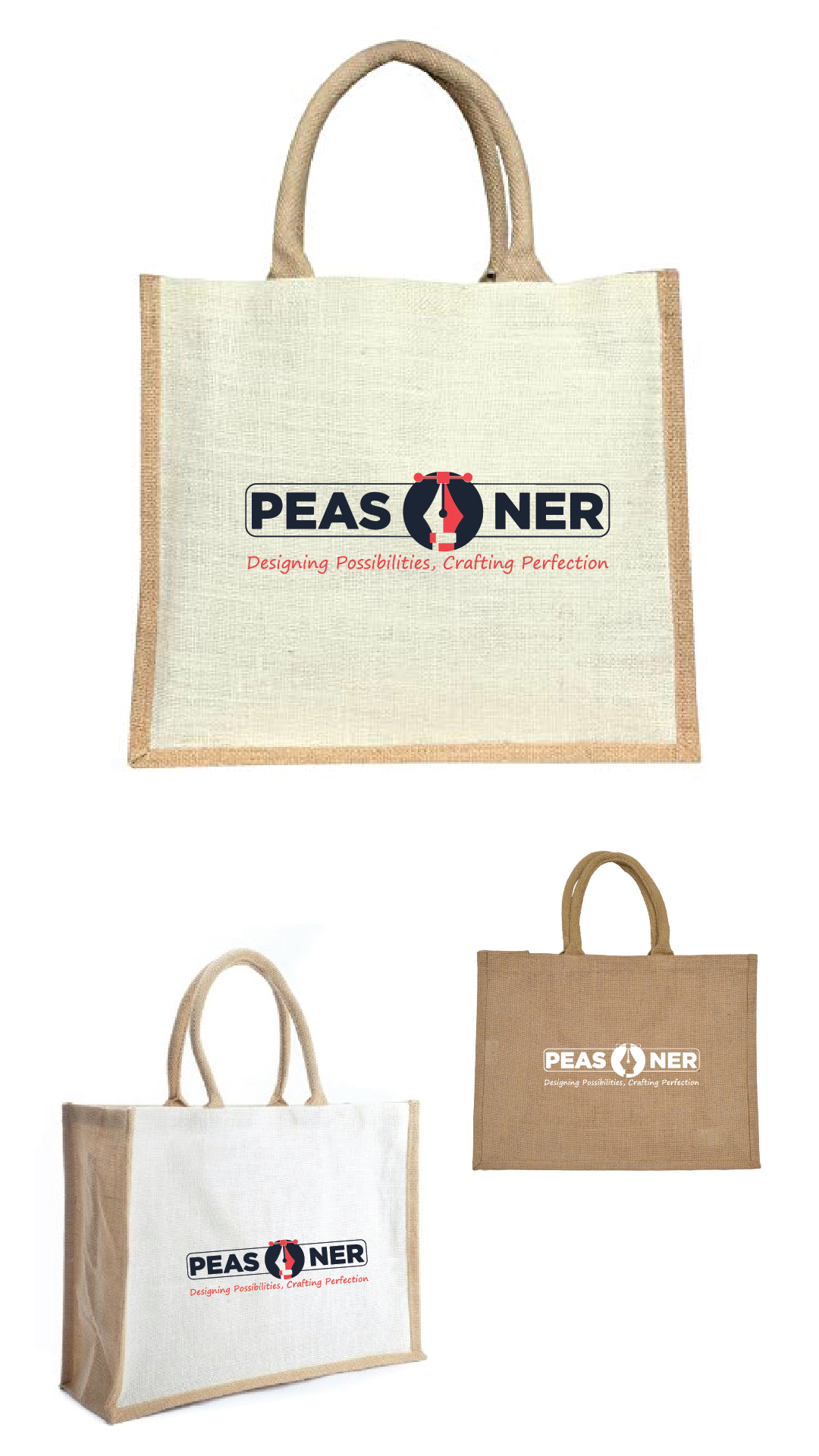 Peasner Creatives Jute Bags
