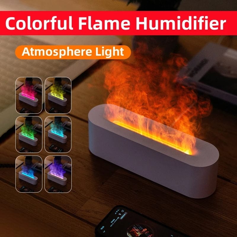 2024 Flame Aroma Diffuser Air Humidifier Ultrasonic