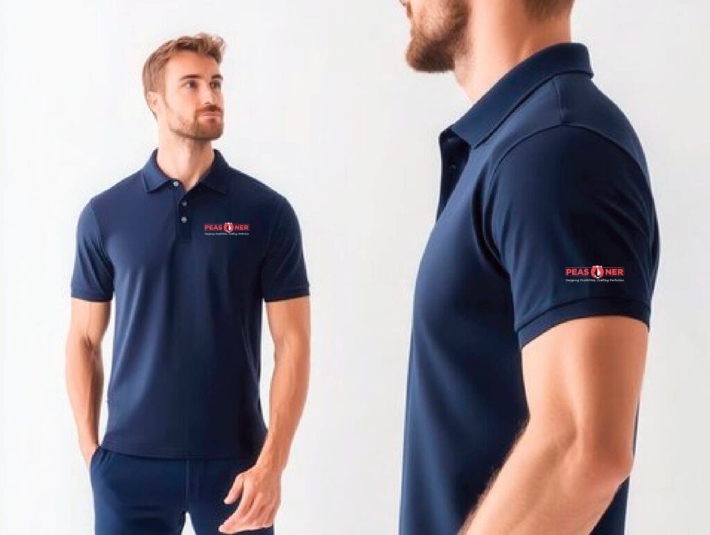 Branded polo shirt mockup for corporate merchandise